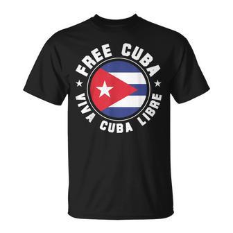 Free Cuba Viva Cuba Libre Cuban Flag Cubano Pride T-Shirt - Thegiftio UK