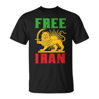 Free Iran Symbol Iran Flag Freedom Lion Global Justice T-Shirt | Mazezy