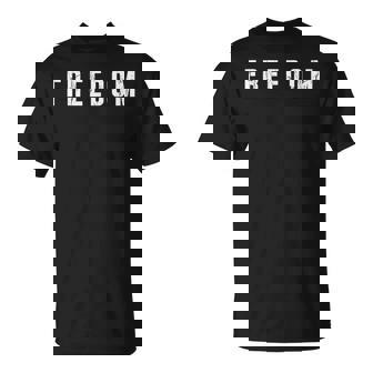 Freedom Text Minimalist Bold Typography Graphic T-Shirt | Mazezy