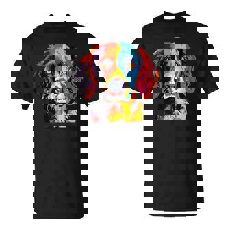 French Brittany Spaniel Mom Dad Dog Face Pop Art Colorful For Men Women Girls Kids T-Shirt | Mazezy