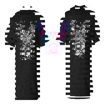 French Bulldog Dog Colorful Pop Art Portrait Animal Head T-Shirt | Mazezy