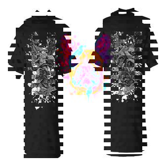 French Bulldog Dog Portrait Artwork Animal Head Pop Art T-Shirt | Mazezy