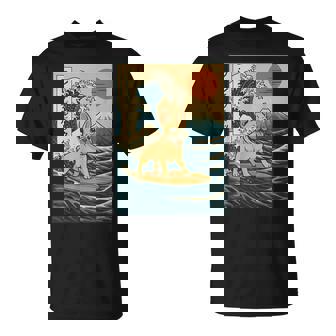 French Bulldog Surfing Japanese T-Shirt - Monsterry