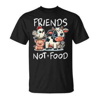 Friends Not Food Vegan Vegetarian Cute Animals T-Shirt - Thegiftio UK