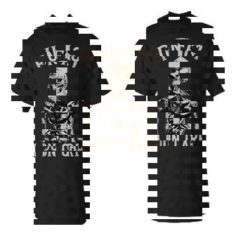 Fun Fact I Don’T Care Skull Sarcastic Quote T-Shirt | Seseable UK