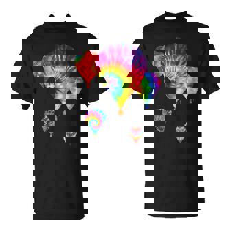 Fun Hot Air Balloon Hippie Tie Dye Ballooning Dk T-Shirt | Mazezy