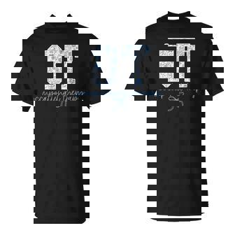 Fun Ot Occupational Therapy Blue Coquette Bow Ot Team Women T-Shirt - Monsterry