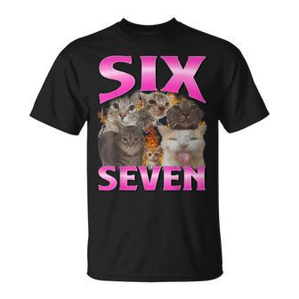Fun Six Seven 6 7 Meme Number Cat Meme Alpha Slang T-Shirt - Thegiftio UK
