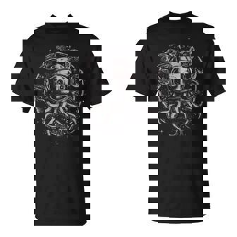 Astronaut Octopus Outer Space Ufo Alien Cosmic Horror T-Shirt | Mazezy