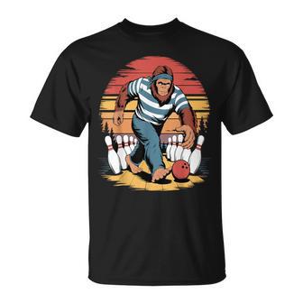 Bigfoot Bowling Pin Retro Sasquatch Vintage T-Shirt - Thegiftio UK