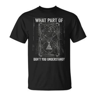 Billiards Blueprint Pool Table Cue Sports Humor T-Shirt - Seseable