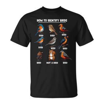 Bird How To Identify Birds Birds Lovers Watching Small Black T-Shirt - Thegiftio UK