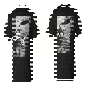 Cat Bruh For Ns Boys Meme Cat Selfie With Ufos T-Shirt - Monsterry