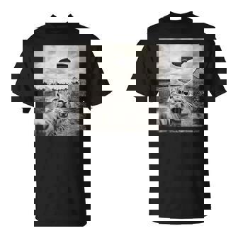 Cat Ufo Alien Selfie T-Shirt | Mazezy