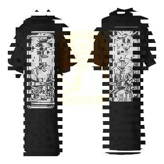 Cheer Dad Tarot Card Skeleton Cheerleading Fathers Day T-Shirt | Seseable CA
