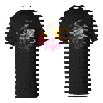 Cowboy Riding Tiger Easy Tiger T-Shirt | Mazezy