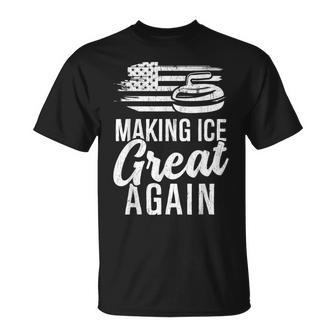 Curling Team Winter Sport Usa Patriotic Curler T-Shirt - Thegiftio UK