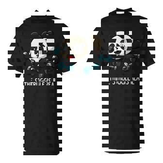 Cute Baby Panda Workout Gym Fitness Weightlifting T-Shirt - Monsterry