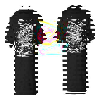 Donut Playing Baseball Food Champ Sports Donut T-Shirt - Thegiftio