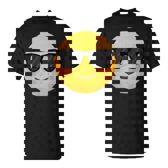 Emoticon Cool Smiling Face With Sunglasses T-Shirt - Seseable