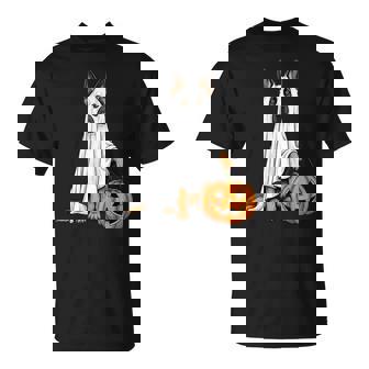 German Shepherd Ghost Pumpkin Cute Spooky Dog Lover T-Shirt - Monsterry