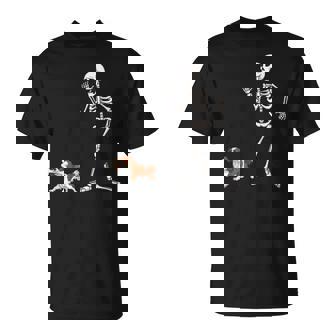 Halloween Cavalier King Charles Spaniel And Skeleton T-Shirt | Seseable UK