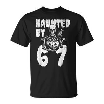 Halloween Skeleton Haunted By 6 7 Meme T-Shirt - Thegiftio UK