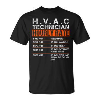Hvac Tech Hourly Rate Vintage Hvac Technician T-Shirt | Mazezy