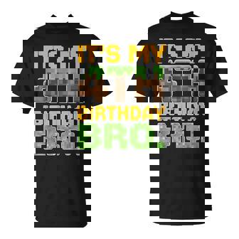 It's My 4Th Birthday Bro Video Game Pixel Bday Boy T-Shirt - Monsterry