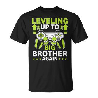 Leveling Up To Big Brother Again Big Bro Announcement T-Shirt - Thegiftio UK