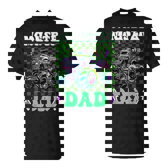 Monster Truck Dad Of The Birthday Boy Family Matching T-Shirt | Mazezy