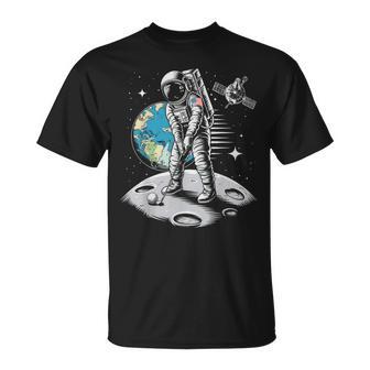 Planet Astronaut Galaxy Space Astronaut Golf T-Shirt - Monsterry