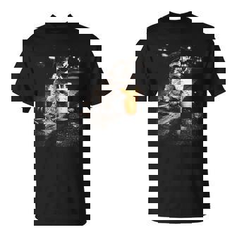 Raccoon Drinking Iced Coffee Lover Humor T-Shirt - Monsterry