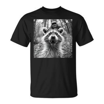 Raccoon Selfie W Bigfoot Raccoon-Sasquatch Graphic T-Shirt - Thegiftio UK