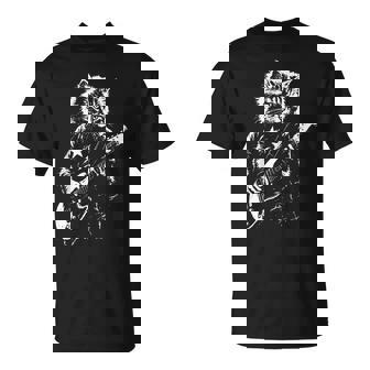 Rock Cat Playing Guitar For Music Cat Lover T-Shirt | Seseable FR