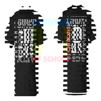 I Survived 100 Days Of School Boys Girls Teachers T-Shirt | Seseable FR