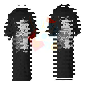 Tourist Spirit Day Look With Camera And Map T-Shirt - Monsterry