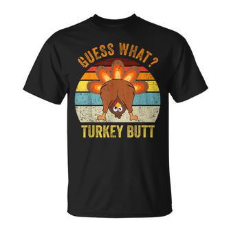 Turkey Retro Thanksgiving Guess What Turkey Butt T-Shirt | Seseable UK