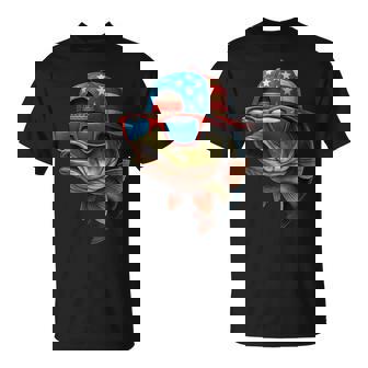 Usa Patriotic Fishing Fisherman American Flag Fish T-Shirt | Seseable FR