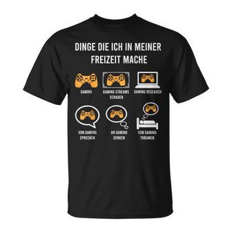 Gamer Geschenkidee Freizeit Witziges Gaming Geschenk Zockerpruch Zocken Chwarz Klassisches U-Ausschnitt Mit Kurzer Ärmel Und Klassischer Passform Für Erwachsene T-Shirt - Geschenkecke