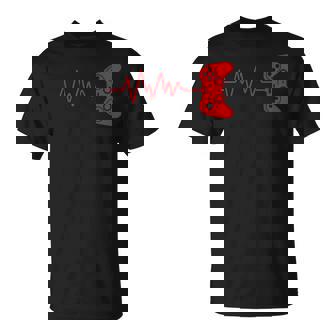 Gamer Heartbeat Video Games Gaming Boys Teens Controller T-Shirt | Mazezy