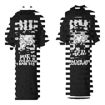 Gamer Sleepover Party For Boys Bruh Slumber Party Game T-Shirt | Mazezy