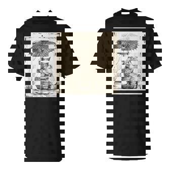 Gato Con Paraguas Japónintage Camiseta unisex - Regaloses