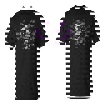 Gato Gótico Kawaii Diseño De Patchwork Manga Larga Camiseta unisex - Regaloses