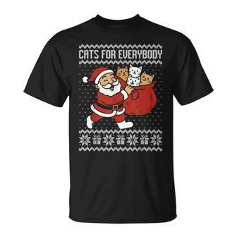 Gatos De Navidad Para Todosuéter Feo Con Temática De Gatos Camiseta unisex - Regaloses