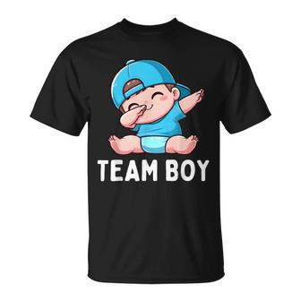 Gender Reveal Party Day Team Boy Dabbing Baby Blue Teams T-Shirt - Thegiftio UK