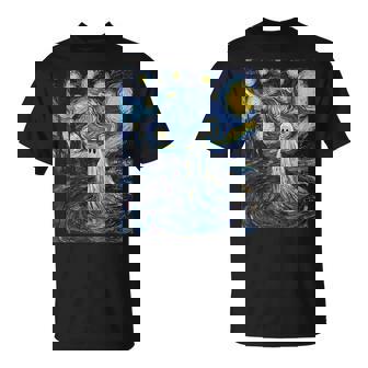 Ghost Halloween Van Gogh Style Starry Night T-Shirt | Mazezy