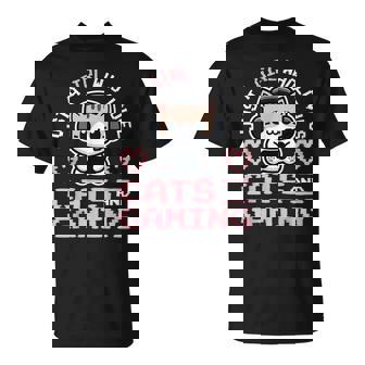 Girl Gaming And Cats Female Gamer T-Shirt | Mazezy