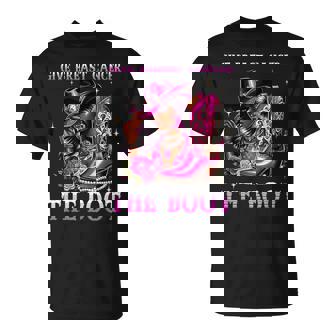 Give Breast Cancer The Boot Cowgirl Cancer Awareness Ribbon T-Shirt - Monsterry