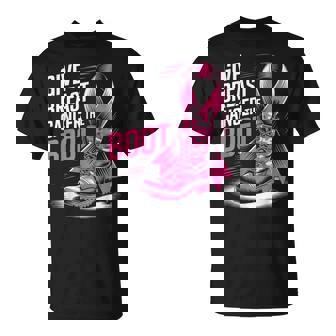 Give Breast Cancer The Boot Pink Military October Awareness T-Shirt | Mazezy